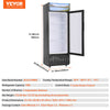 Vevor Merchandiser Refrigerator 6.8 Cu. Ft. Glass Door Beverage Display Cooler with 3 Adjustable Shelves New