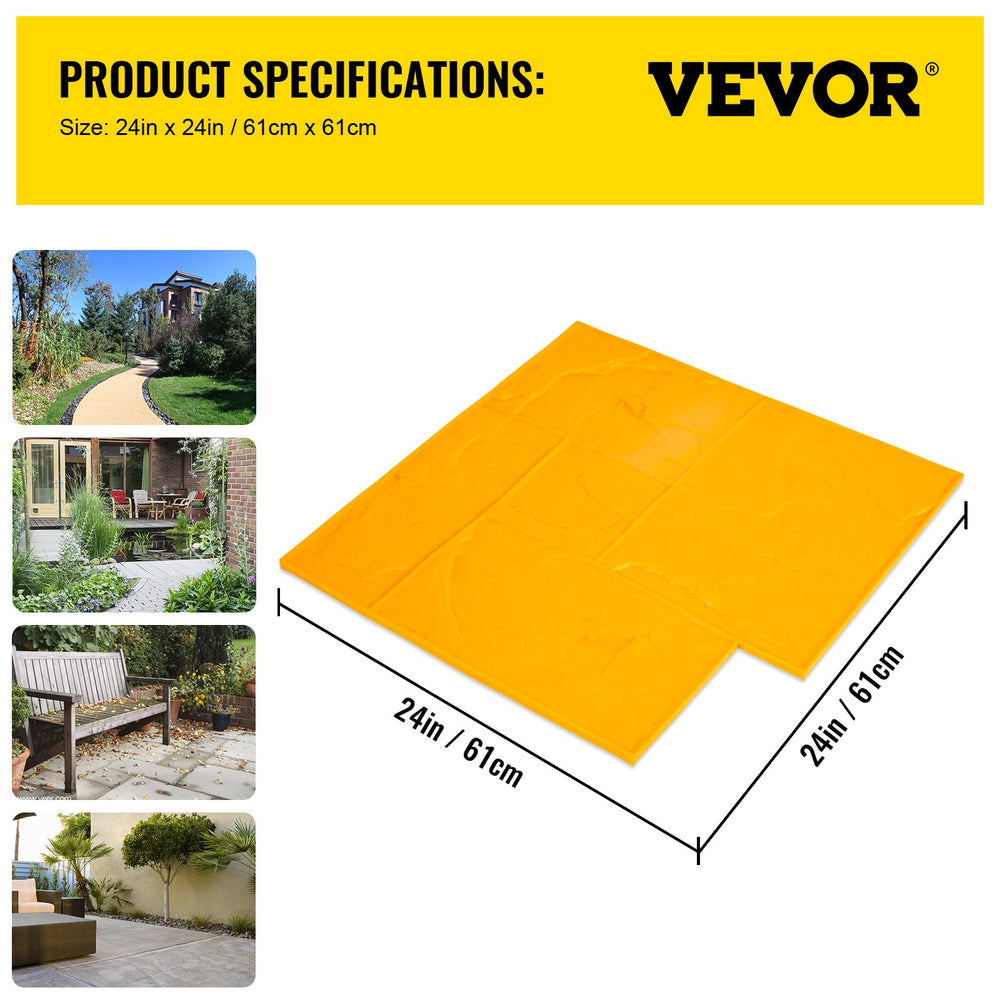 Vevor Concrete Stamping Mats 24" x 24" Slate Texture 4 PCS Polyurethane New