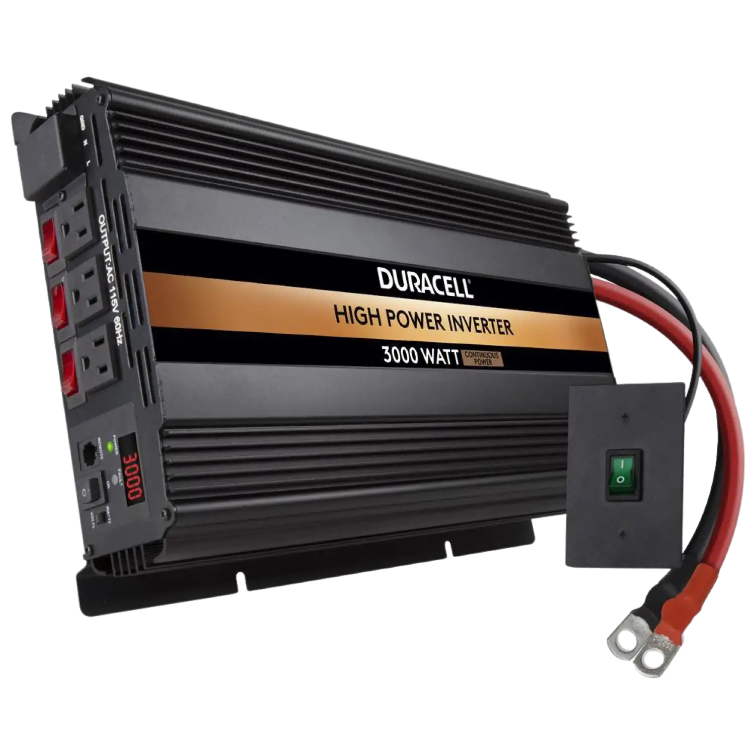 Duracell 3000 Watt High Powered Inverter 3 AC Outlets 2.1 Amp USB Port New