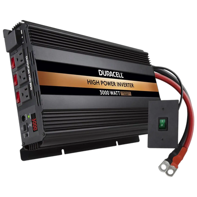 Duracell 3000 Watt High Powered Inverter 3 AC Outlets 2.1 Amp USB Port New