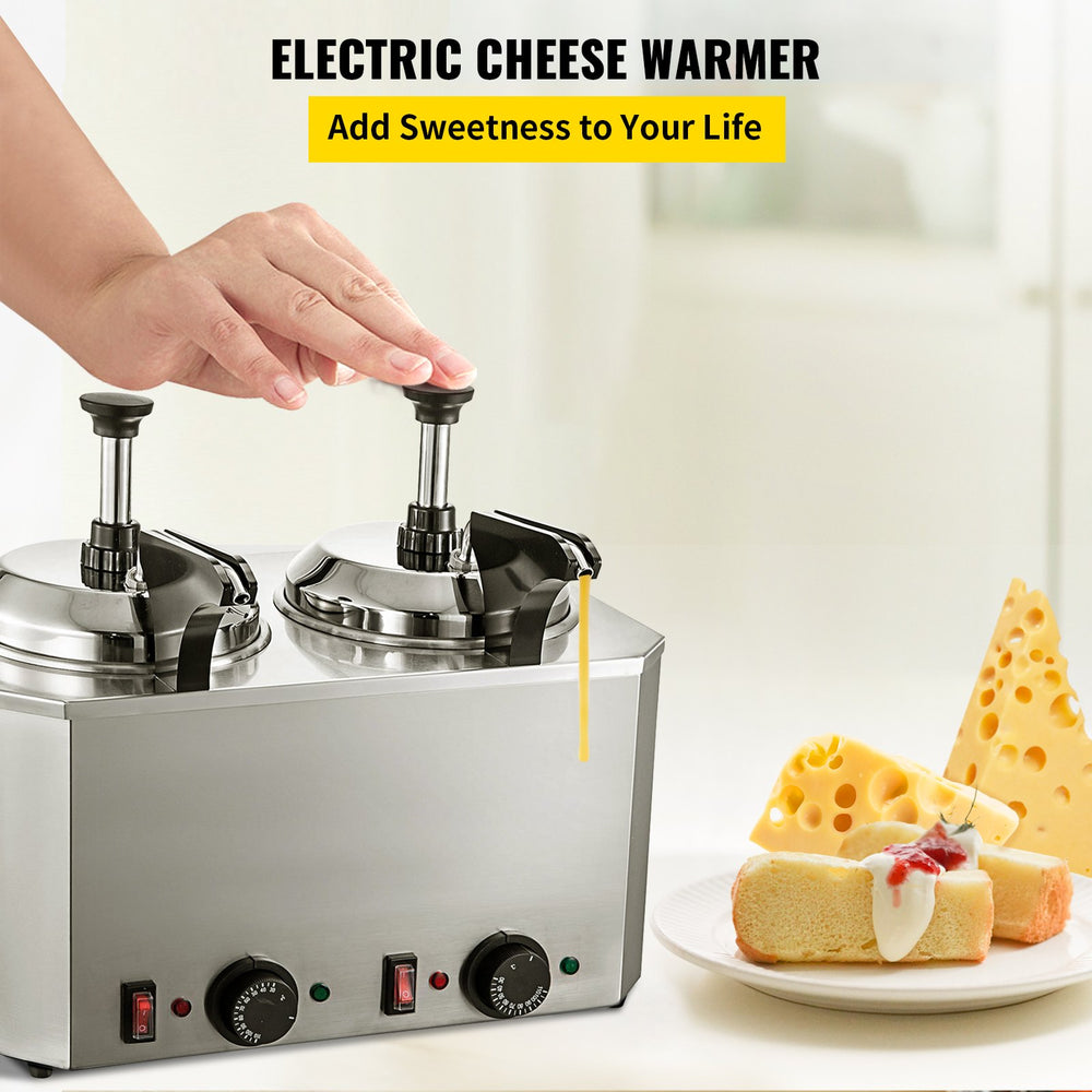 Vevor Cheese Warmer with Pump 4.8 Qt Capacity 1300W Stainless Steel Dispenser 86°F-230°F Temperature New