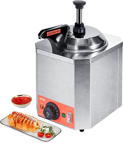Vevor Electric Cheese Dispenser with Heated Pump 2.3 Qt Commercial 86-230°F Adjustable Temperature 650W New