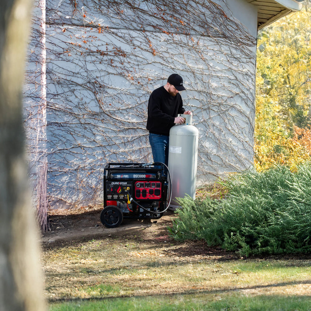 DuroStar DS13000MXT 10500W/13000W Generator Tri Fuel Gas Propane Natural Gas 50 Amp CO Alert Remote Start New