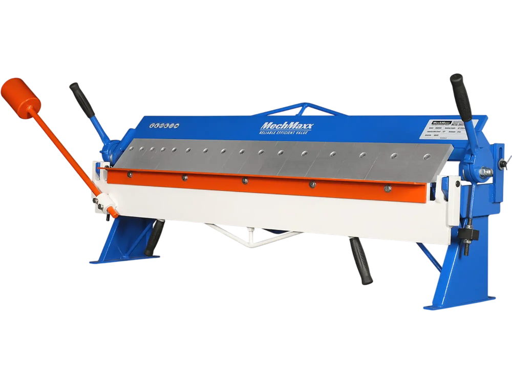 48" Manual Pan and Box Brake - 16 Gauge Mild Steel Capacity, 135° Bending Angle, 16 Precision Fingers, Durable Construction for Accurate Bends"