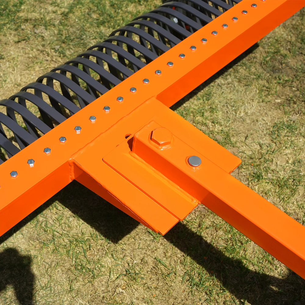 72" Landscape Rake with Bolt-On Wheels & 36 Tines 3 Point Hitch Tractor Attachment, LR72W