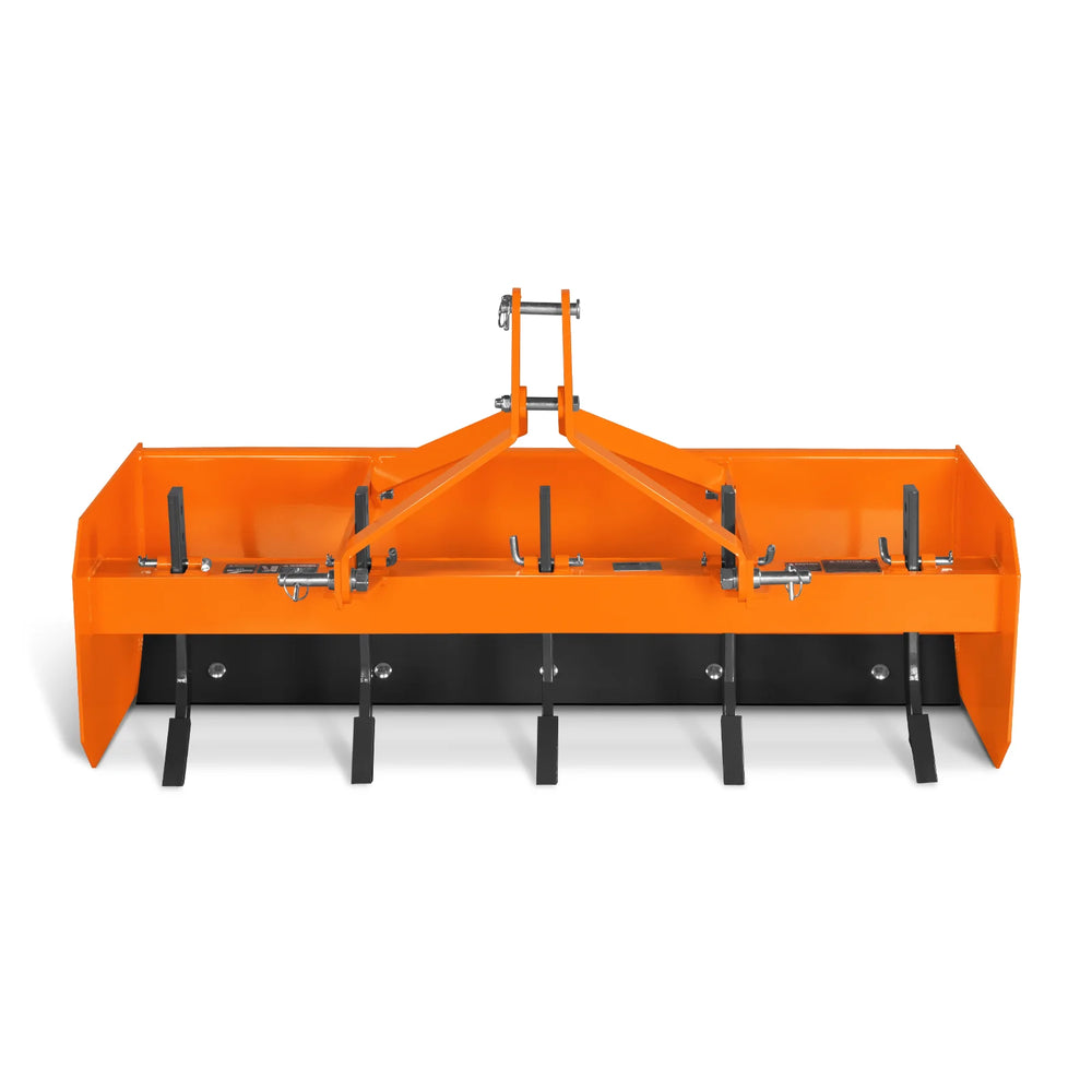 60" Box Blade Scraper with 5 Shanks 3 Point Hitch Tractor Attachment,  BB60