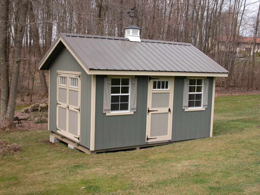 EZ-FIT Riverside Shed Kit 10' x 14' Wood Storage with Pre-Installed Windows and Doors New