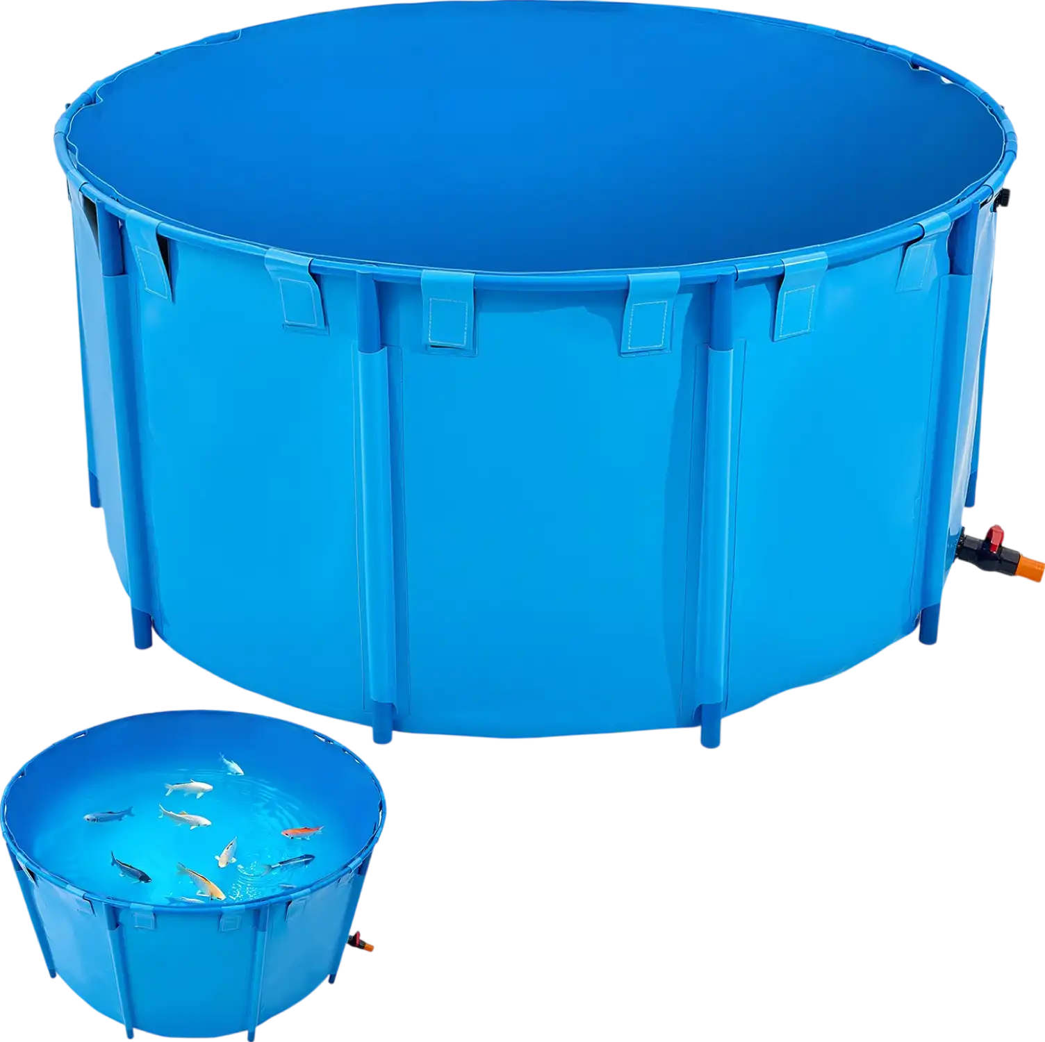 Vevor Round Canvas Fish Pond 818 Gal Above Ground PVC Koi Tank New
