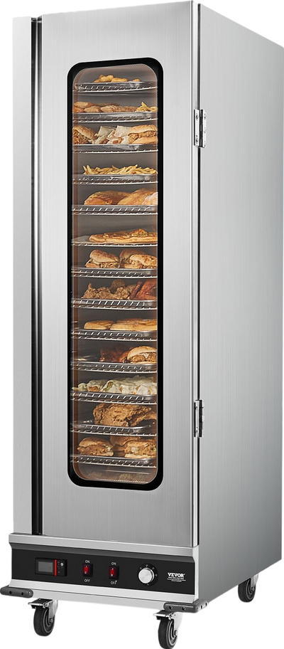Vevor Food Warmer 16-Tier Cabinet Stainless Steel with Tempered Glass and Water Tray New