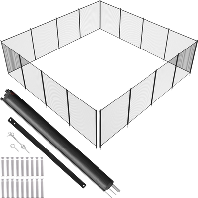 Vevor Pool Fence for Inground Pool 4' x 96' Black 340gms Teslin PVC Mesh Removable New