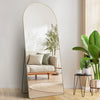 Vevor Full Length Mirror 71" x 30" Arched Floor Mirror with Stand Wall-Mounted Aluminum Alloy Frame New