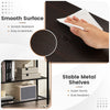 Close-up of the dark brown surface of the 39.5-inch entryway table, showcasing its smooth, scratch-resistant finish.