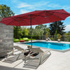 15 Feet Double-Sided Patio Umbrella with 48 LED Lights-Dark Red - Gallery View 1 of 8