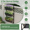 Three-tier black deck railing planter boxes with adjustable brackets, ideal for growing herbs, fruits, flowers, and vegetables.