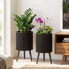 Decorative Flower Pots with Stand and Drainage Holes Set of 2-S - Gallery View 1 of 10
