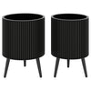 Decorative Flower Pots with Stand and Drainage Holes Set of 2-M - Gallery View 1 of 1
