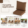 Deep seat chair cushion pads in brown with rope belts for indoor and outdoor use, featuring high resilience cotton.
