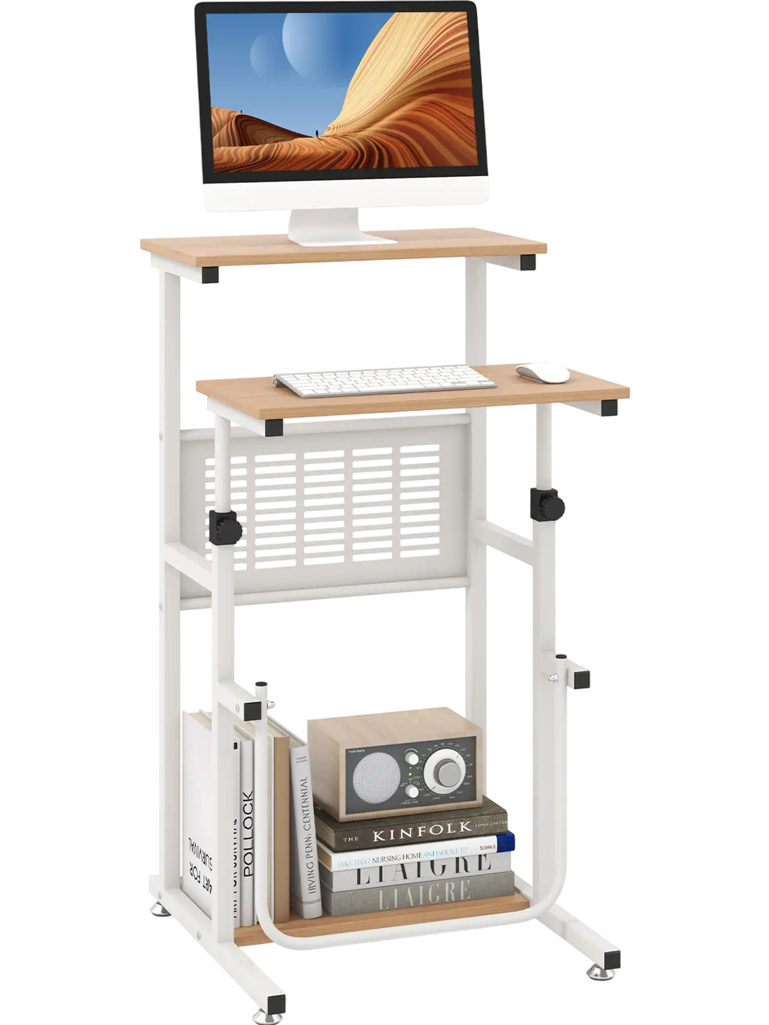 Costway Height Adjustable Sit Stand Desk for Small Spaces 70258416 New