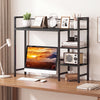 Desktop bookshelf with 4 open shelves and a sturdy metal frame, perfect for home office organization and monitor display.