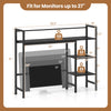 Desktop bookshelf with a sturdy metal frame and four open shelves, designed for monitors up to 27 inches for home office use.