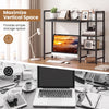 Desktop bookshelf with 4 open shelves and sturdy metal frame, designed to maximize vertical space for home office use.