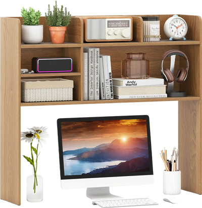 Costway Desktop Bookshelf Storage Hutch 6 Shelves 763158249 New