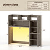 Desktop bookshelf with LED lights, oak finish, featuring adjustable shelves and RGB lighting for stylish organization.