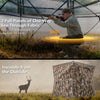 5-IN-1 detachable hunting blind with 360° visibility, camouflage pattern, and removable roof for stealthy outdoor use.