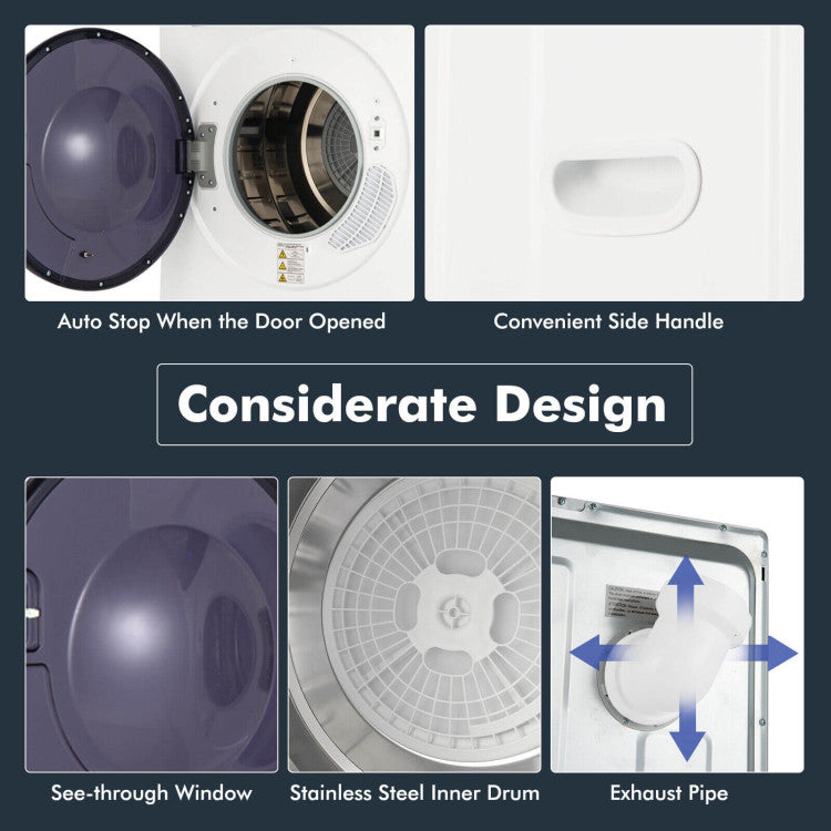 Costway Portable Laundry Dryer 2.6 Cu.ft with Touch Panel 1400W New