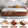 Extendable twin to king daybed with trundle and storage drawers, featuring a sturdy wood frame and modern design.