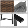 Hand-woven mix brown PE rattan coffee table set with quick-dry cushion, featuring a reinforced crossbar for stability.