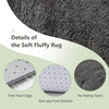 Gray 5 x 7 feet soft shag area rug with anti-slip bottom, ideal for living room or bedroom decor.