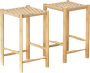 Natural 26-inch dining bar stool set of 2 with woven paper rope seats, perfect for indoor and outdoor use.