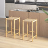 Natural 26-inch dining bar stool set of 2 with woven paper rope seats, ideal for indoor and outdoor use.