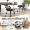 Black modern kitchen chair with metal legs and cutout backrest, ideal for dining rooms and home offices.