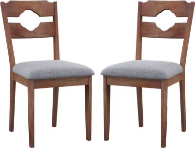 Costway Set of 2 Fabric Upholstered Dining Chairs Padded Seat High Back 54836219 New