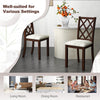 Set of 2 brown dining chairs with upholstered seat cushions, ideal for living room, dining room, or restaurant use.