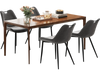 Gray faux leather dining chair set of 4 with metal legs, featuring ergonomic design and modern style for versatile use.
