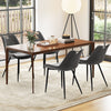 Dining Chair Set of 4 Faux Leather Upholstered Kitchen Chairs with Metal Legs-Gray - Gallery View 1 of 7