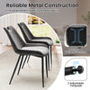 Set of 4 gray dining chairs with faux leather upholstery and metal legs, featuring ergonomic design and adjustable.