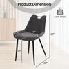 Gray dining chair dimensions showcasing ergonomic design, PU leather upholstery, and sturdy metal legs for versatile.