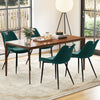 Dining Chair Set of 4 Faux Leather Upholstered Kitchen Chairs with Metal Legs-Turquoise - Gallery View 1 of 7