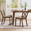 Modern dining chair set of 2 with upholstered seats and X-shaped backrest, perfect for kitchens or dining rooms.