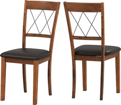 Costway Set of 2 Fabric Upholstered Armless Dining Chairs Rubber Wood Frame 47348259 New