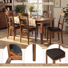 Set of 2 walnut dining chairs with rubber wood frame, curved backrest, and padded seat for comfortable dining.