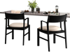 Set of 2 dining chairs with contoured backrest and padded seat in beige, perfect for kitchen or dining room use.