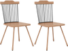Set of 2 dining chairs with spindle back, ergonomic contoured seat, and sturdy rubber wood finish for stylish comfort.