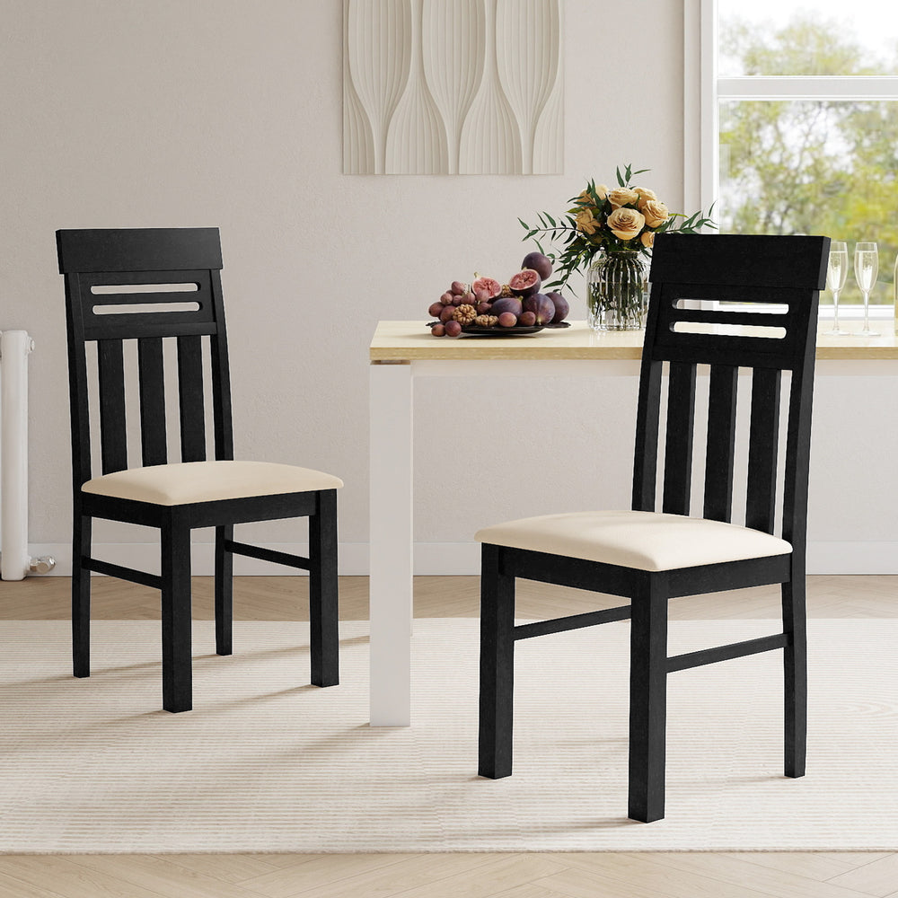 Dining Chairs High Back Dining Room Chairs Set of 2-Black - Gallery View 1 of 8