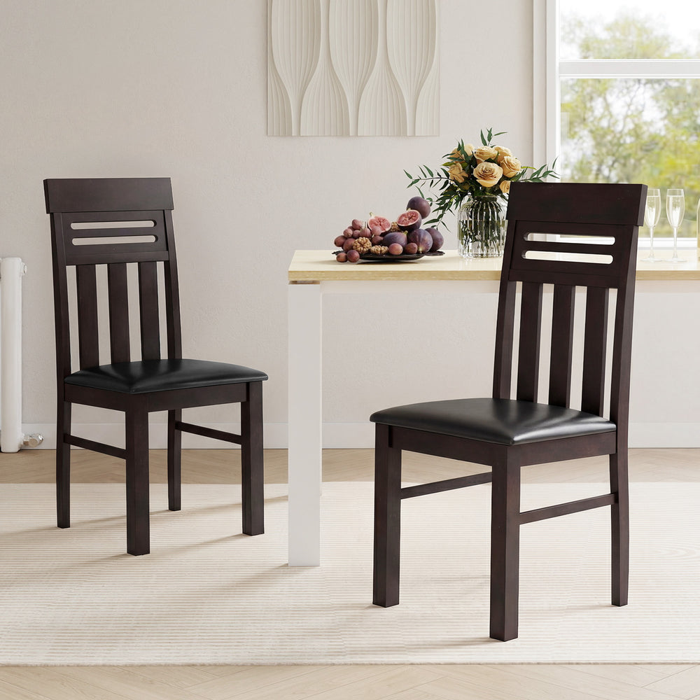 Dining Chairs High Back Dining Room Chairs Set of 2-Brown - Gallery View 1 of 8