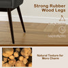 Upholstered accent chair with rubber wood legs, featuring a comfy padded backrest and natural texture for dining rooms.